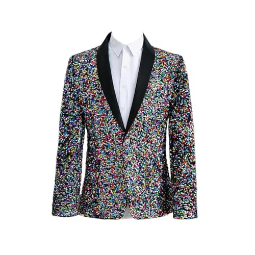 Veste de scène pailletée homme costume brillant performance DJ