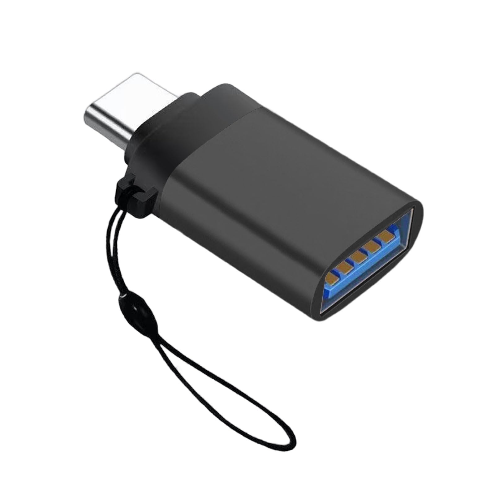 Sisyeuo Black Usb To Type C Converter Supports Highly Speed Data Transfer And Power For Smartphones Tablets Laptops Highly Speed Usb Adapter