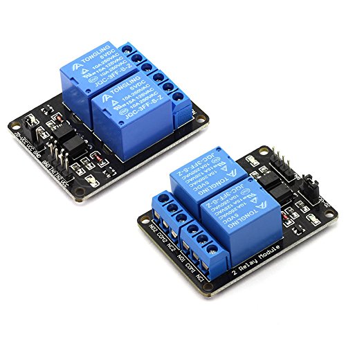 DZS Elec 2pcs 2 Channel Relay Module with Optocoupler 5V Active Low