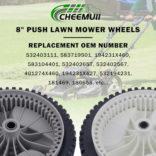 image for CheeMuii 583719501 Lawn Mower Wheels 2 Pcs 8