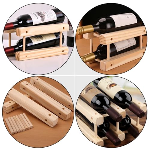 Soporte de madera para 2 botellas de vino miniatura 3