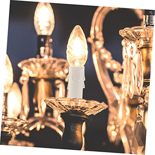 24 Fundas de Color Blanco para Velas Tipo Lágrima de PP y PS 5