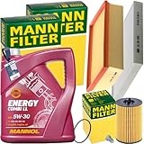 BandelOne enthält Mann Inspektionspaket+5L Mannol Nrg 5W30 Öl passend für A3 8V Golf 7 Tdi