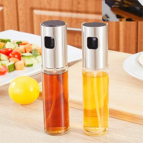 RoseFlower® 2 Pcs/Set 100ML Glass Oil Vinegar Spray Bottle Leak-proof Food Grade Stainless Steel Nozzle Sprayer -BBQ Salad Gravy Water Olive Oil Dispenser Storage Bottle Sauce Kitchen Cooking Tools