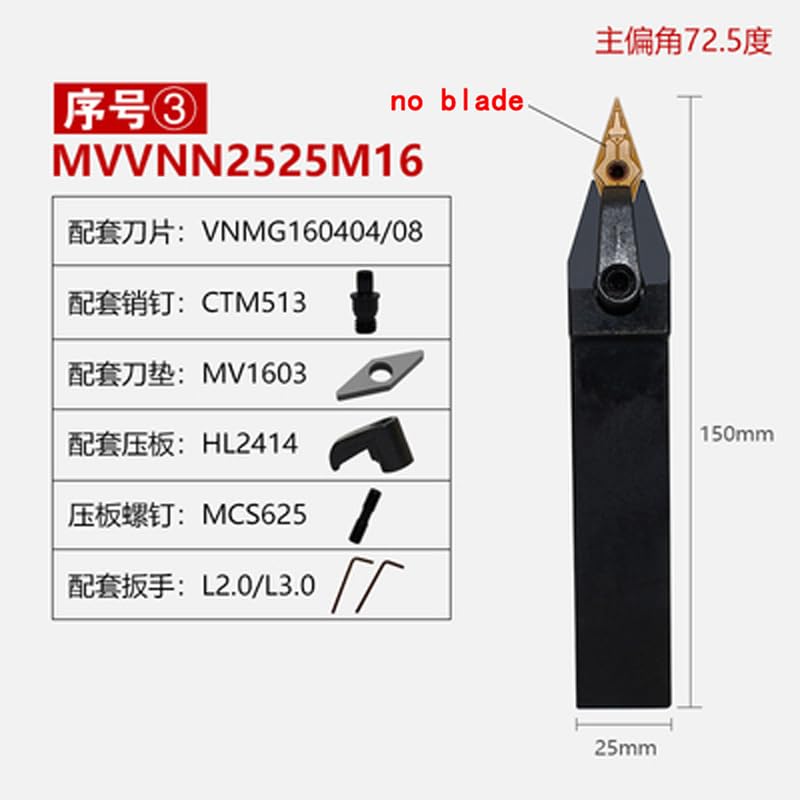 Portaherramientas para torno CNC MVVNN2525M16 miniatura 4