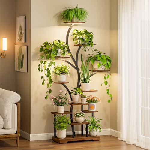 ChillCruiser Plant Stand 11-stufiges Pflanzenregal mit LED-Wachstumslichtern, 160 cm hohes Metallregal für Innenräume, platzsparender Eck-Blumenständer für 15–18 große Pflanzentöpfe – Braun ChillCruiser Plant Stand 11-stufiges Pflanzenregal mit LED-Wachstumslichtern, 160 cm hohes Metallregal für Innenräume, platzsparender Eck-Blumenständer für 15–18 große Pflanzentöpfe – Braun