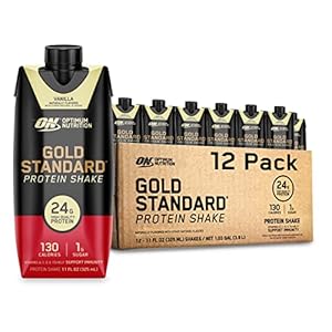 Optimum Diet Gold Commonplace Protein Shake, 24g Protein, Able to Drink Protein Shake, Gluten Free, Vitamin C for Immune Assist, Vanilla, 11 Fl Oz, 12 Rely