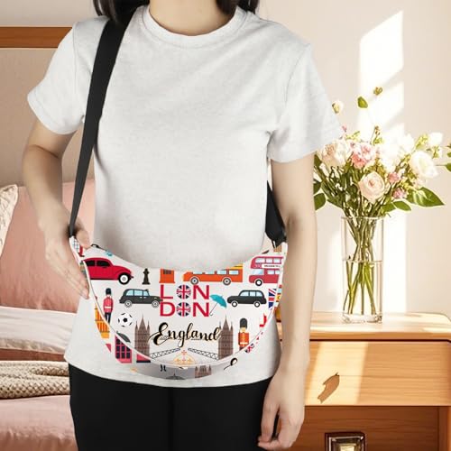 LEVLO London Travel Cross Body Bag England Trip Souvenir Gift UK Vacation Shoulder Bag UK London Travel Merch4