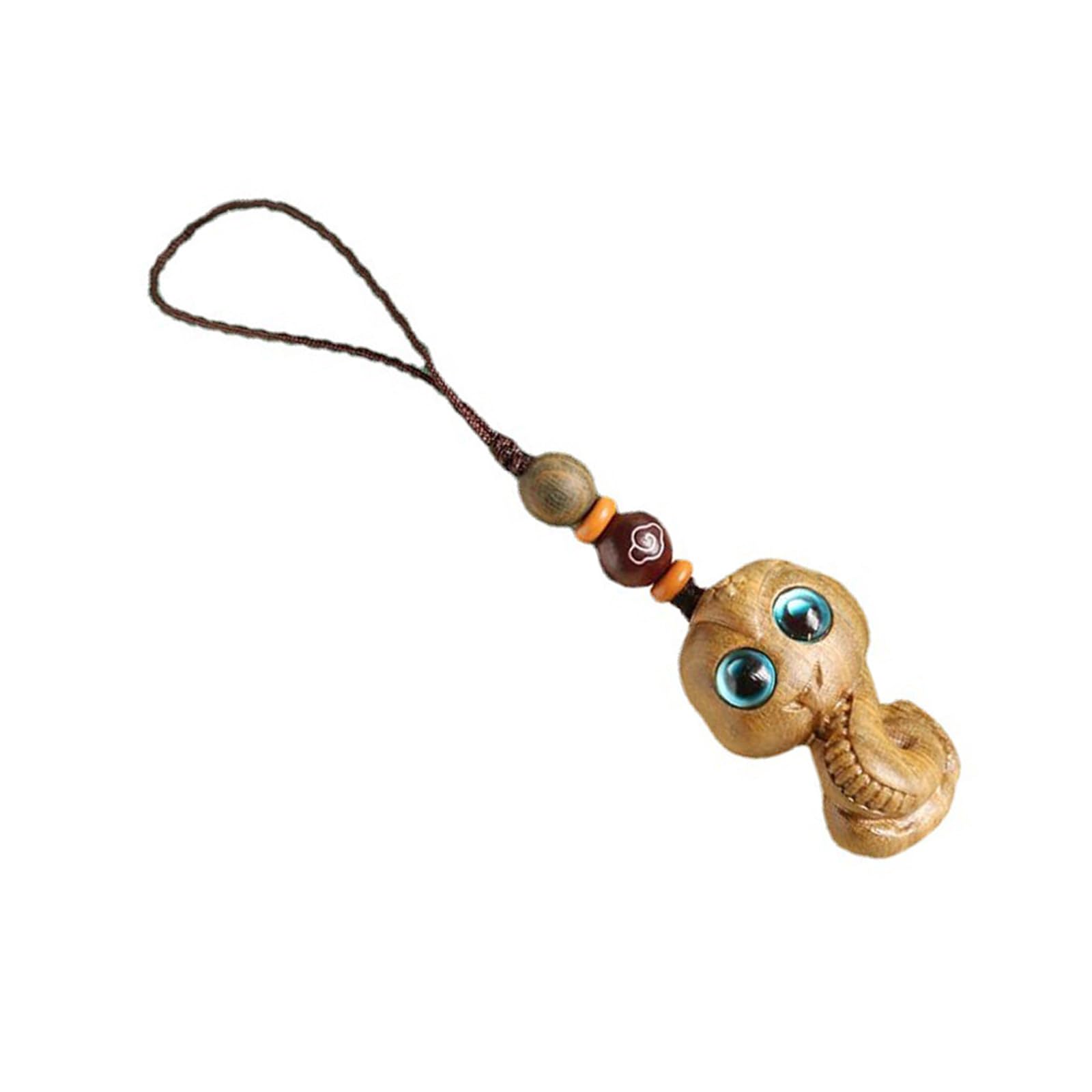 FackLOxc Handcrafts Zodiacs Snake Holder Wood Figurine Ornament for Bag and Holder Charm Decoration Wooden Pendant
