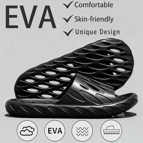Mens Shower Shoes | Bath Slippers with Holes | Quick Dry Non Slip Indoor Home Bedroom Pool Spa College Dorm Guest2