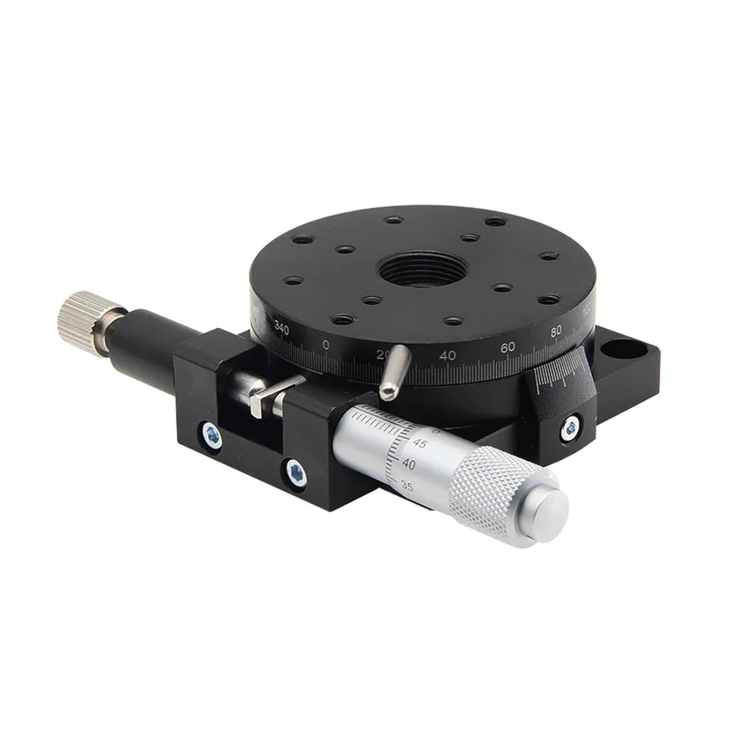 R Axis 60mm RSP60-L RS60-L Manual 360 Degree Adjustable Rotary Slide Micrometer Platform for Precision Positioning(RS60-L)