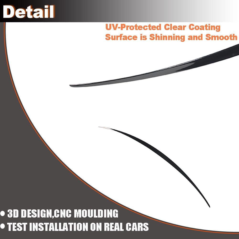 MCARCAR KIT Gloss Black Rear Middle Spoiler Compatible with Porsche Cayenne Sport Utility 4-Door 2018-2022 Fiberglass Customized Rear Trunk Lid Spoiler Window Top Wing Lip