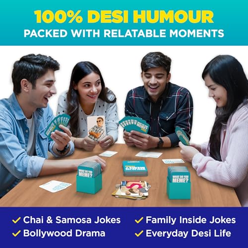 Image of What Do You Meme? Desi Feels - Hilarious Family Party Game, Match Caption & Photo Cards to Create Funny Desi Memes, Gift for Teens & Adults Ages 8, 9, 10 and Up, 3+ Players