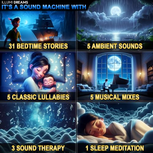 Star Projector | Galaxy Night Light for Kids + 50 Bedtime Stories | Lullabies | White Noise Machine with Remote | Story Telling Dream Machine Galaxy Projector for Bedroom Decor | Bluetooth Speaker by Illumi Dreams - Used condition - Image 3