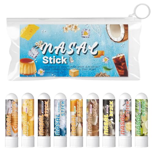 9pcs Stick Nasal, Bâton D'inhalateur Nasal, Bâton D'inhalateur De Nez, Soulagement Des Sinus Et Congestion, Améliorer La Concentration EtRespirer Mieux, Offre Une Sensation De Refroidissement Fraîche