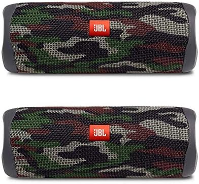 JBL Flip 5 Waterproof Portable Wireless Bluetooth Speaker Bundle - (Pair) Camouflage