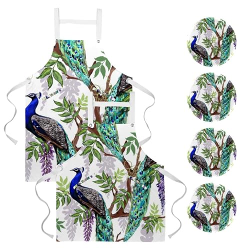 Tablier de serveuse multicolore ajustable avec broches pour restaurant bistrot et bar