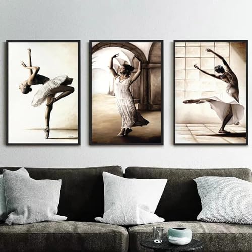 Décoration d'intérieur nordique avec tableau de danse de ballet pour salon chaleureux
