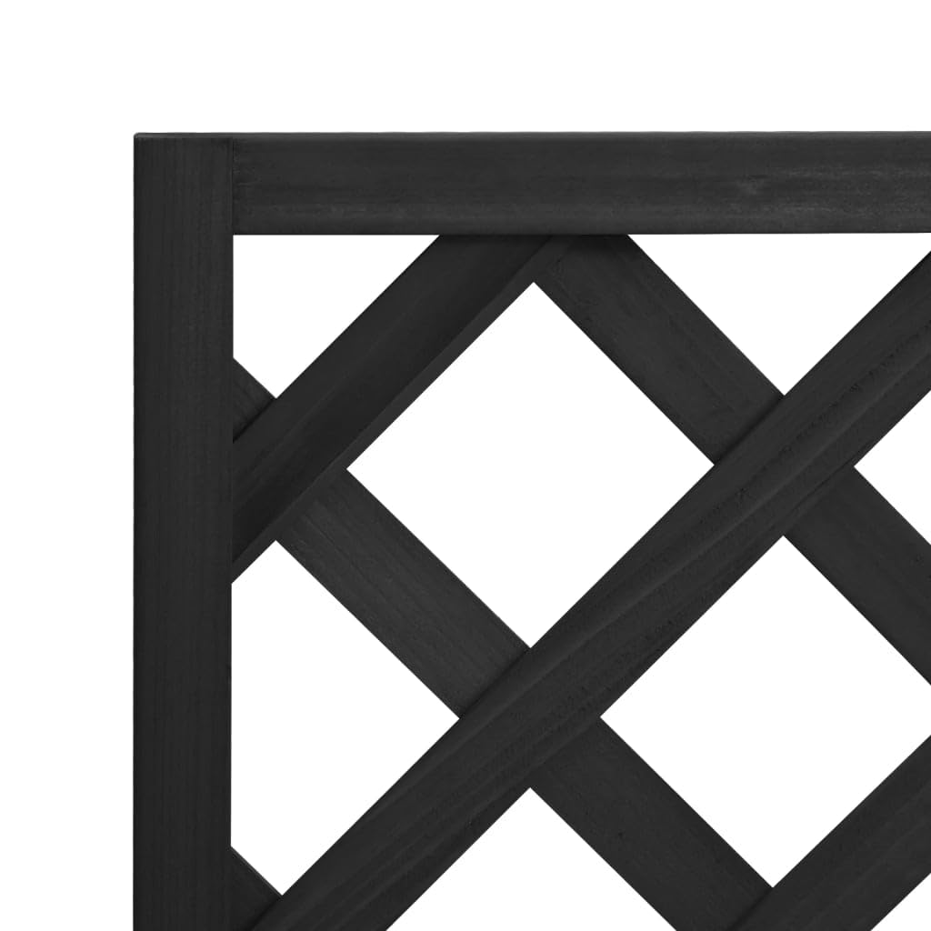 vidaXL Plantenbak met latwerk massief vurenhout zwart, bloempot