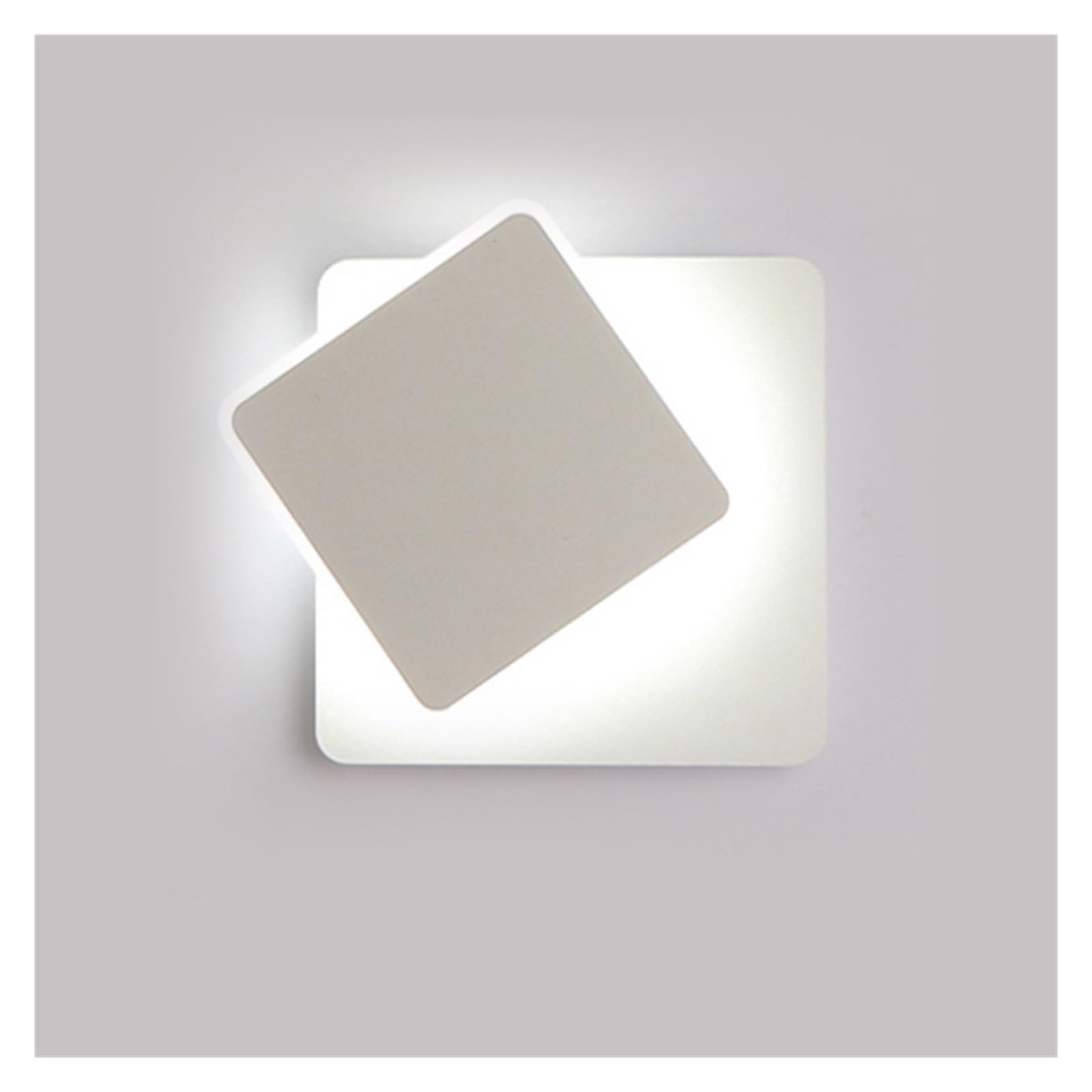 Applique rotative postmoderne en métal blanc avec éclairage LED double carré