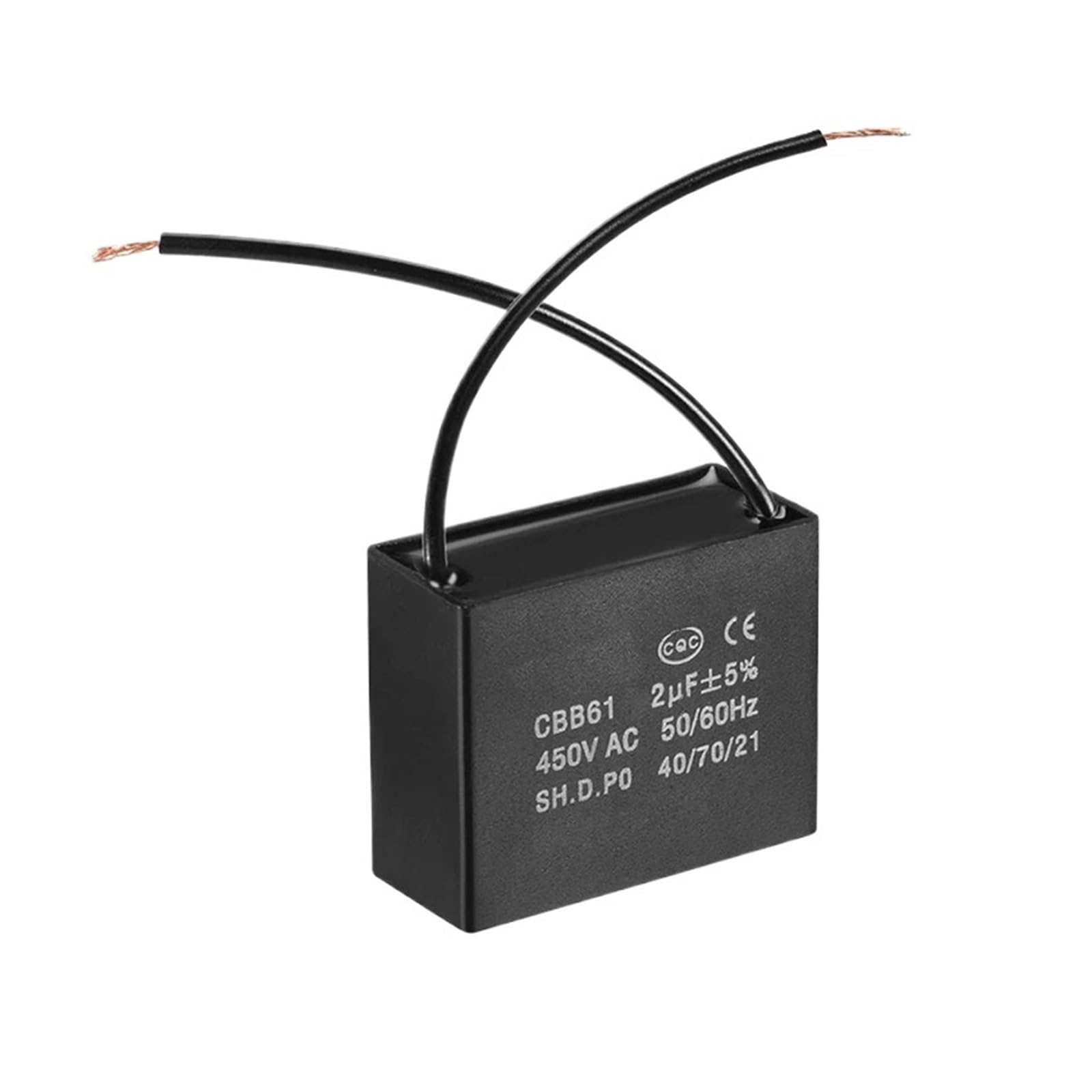 Condensador de arranque de ventilador CBB61, 450V, 0,8/1/1,2/1,5/2/2,5/3/3,5/4/4,5/5/6/7/8/10/12/14/15/16/20/25UF, 10 Uds., CBB61, 400V, 500V(20uF)