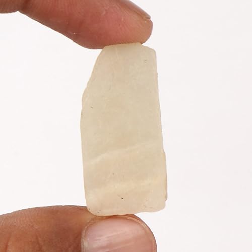 Miniatura 2 de GEMHUB Cristal curativo de piedra lunar sin tratar con certificado de 89.7 quilates, blanco natural, crudo y crudo para yoga, meditación y trabajo