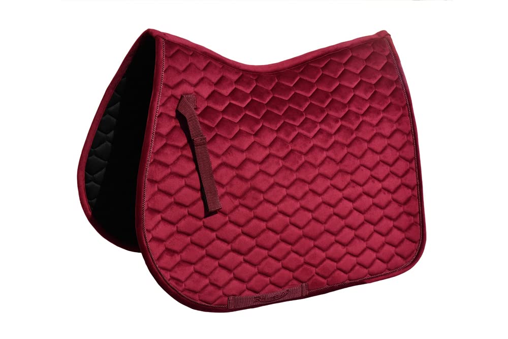 Rhinegold Velvet Hexagon GP - Almohadilla para sillín, Color Burdeos