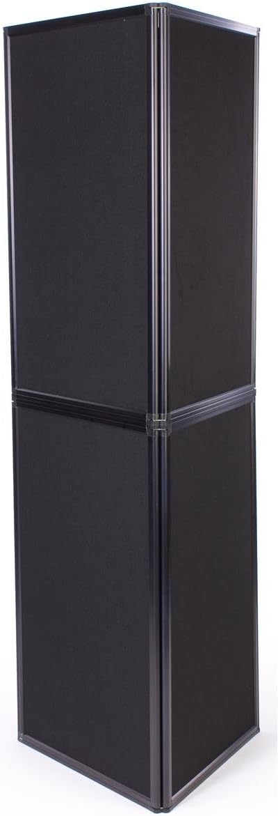 Displays2go Portable Display Panel System, Includes 6 Show Panels, Folding Design, Hook & Loop-Receptive Fabric – Black (T6PNLBK)