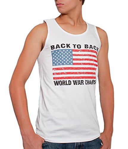 Back To Back World War Champs USA Men s Tank Top White (2X-Large)