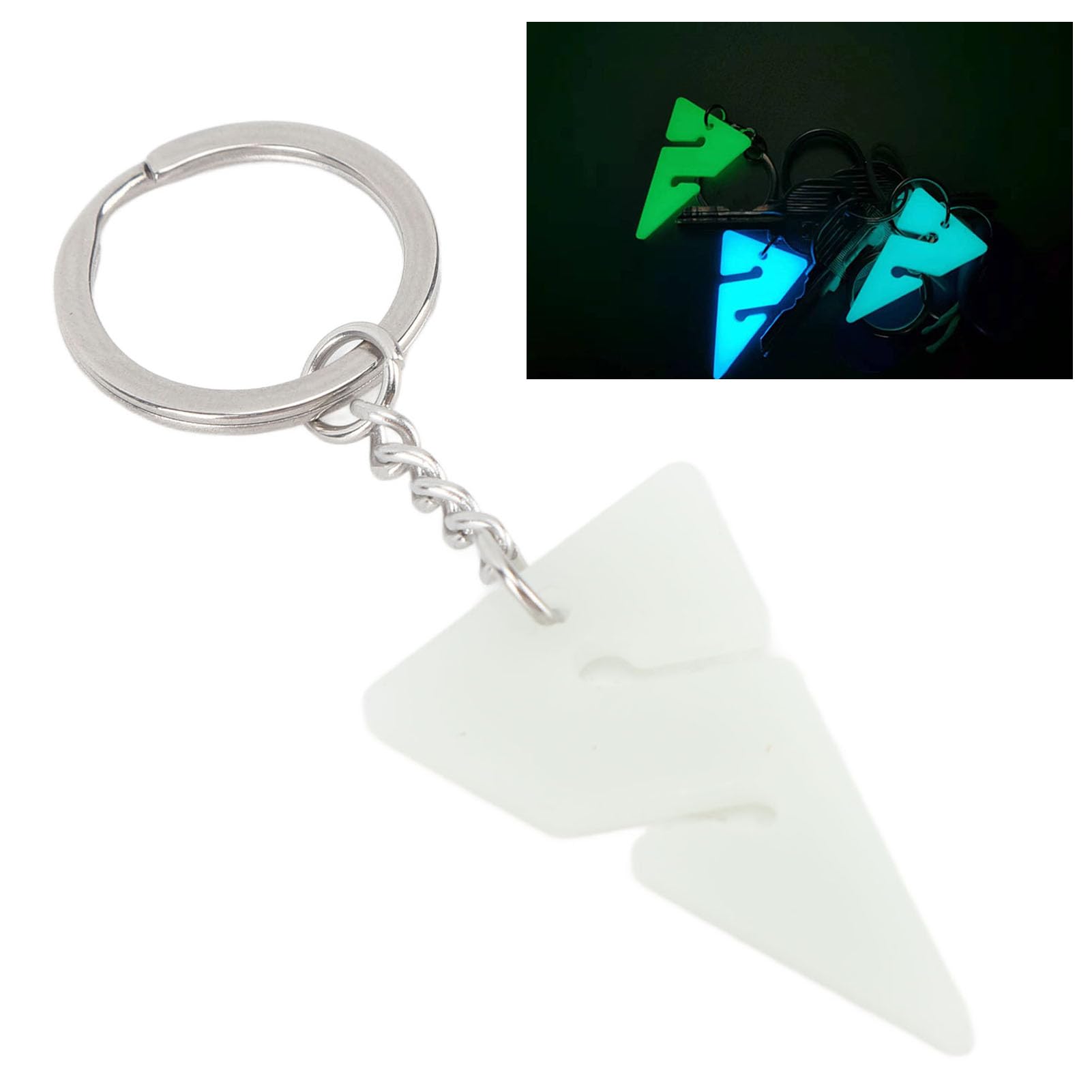 ZIZEV Glossy Keychain, Blue Lightweight Compact Size Triangle Keychain for Night Cave Diving