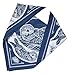 Otter Bandana, Blue, Hand Printed Handkerchief, 100% Cotton, Hair Scarf, 22