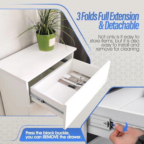 image for BAIDICE 1 Pair Full Extension Ball Bearing Drawer Slides 8 10 12 14 16