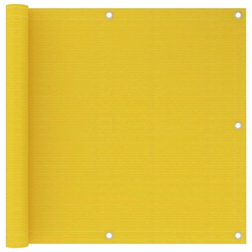 vidaXL Balcony Screen Yellow 90x600 cm HDPE