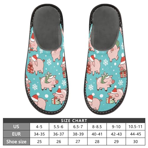 Slippers for Women Christmas Pigs Cute Soft Fuzzy Women's Slippers Indoor and Outdoor Shoes3