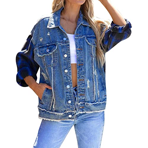 Veste en jean courte pour femmes et adolescentes veste légère sans capuche