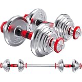 FHKBB 2 in 1 Hanteln Langhantel, Hantel aus massiver Eisenbeschichtung, mit Pleuelstange und extrudierter Mutter und ergonomischem rutschfestem Griff, für Liegestütze, Kraftsport-Fitness