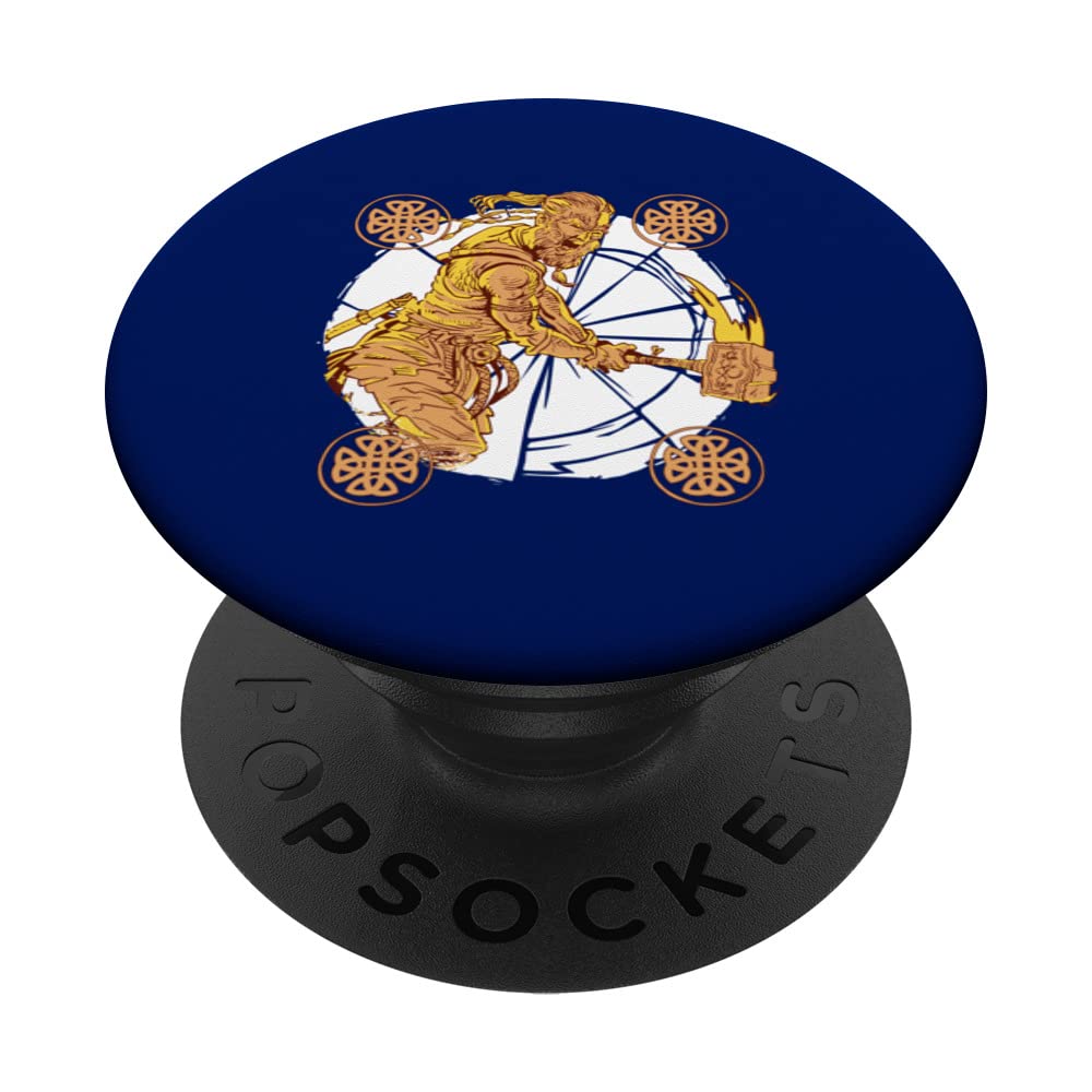 Viking Fighter Warrior with Axe Tribal Wild Barbar Hammer PopSockets Swappable PopGrip
