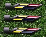 3pcs Black V Car Body Trunk Lid Sticker 3D Badge Emblem Compatible with ATS CTS SRX XTS (Black/Yellow/Red)