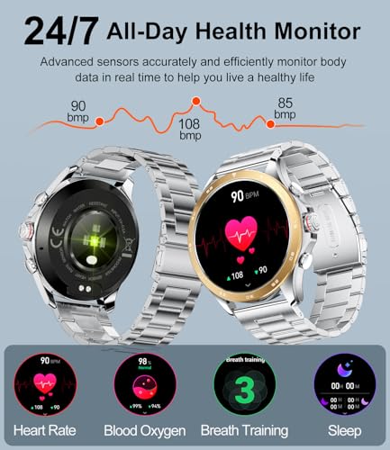 LIGE Smartwatch Herren,1.43" AMOLED/400 mAh Sportuhr Herren mit Appel Bluetooth Schlafüberwachung Herzfrequenz 100+Sportmodus,IP68 wasserdichte Smart Watch für Android iOS