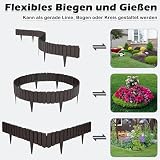 Aufun 2,3m Holzoptik Beeteinfassung zuschneidbar Beetumrandung Rasenkante Palisadenzaun Holzzaun klein Beetbegrenzung Palisaden Deko Gartenpalisade Beetzaun (Braun)