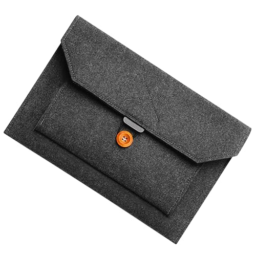 Bolso portátil de viaje en fieltro gris para reuniones y café coworking