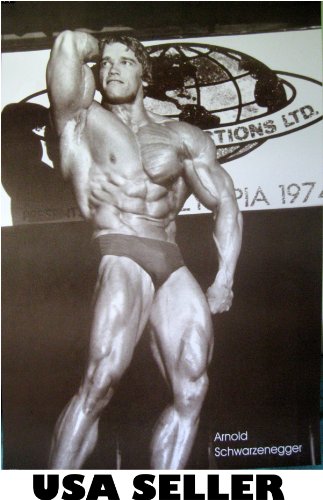 Arnold Schwarzenegger Bodybuilding Mr. Olympia 1974 Contest Poster Black & White (Sent from USA in PVC Pipe) Arnold Schwarzenegger Bodybuilding Mr. Olympia 1974 Contest Poster Black & White (Sent from USA in PVC Pipe)