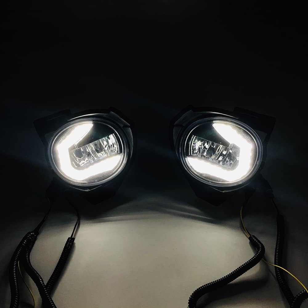 Dreamseek LED DRL Driving Fog Lamp Assembly for Toyota Hilux Vigo 2008 2009 2010 2011 Front Bumper Light with Dynamic Sequential Turn Signal