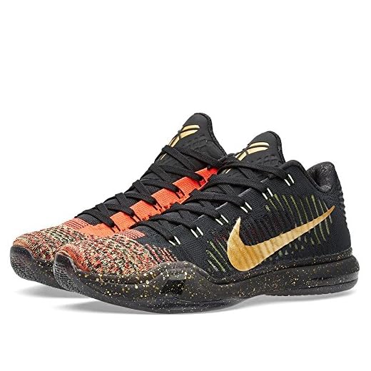 NIKE Men's Kobe X Elite Low Xmas, Xmas-Black/Metallic Gold-Bright Crimson, 8 M US