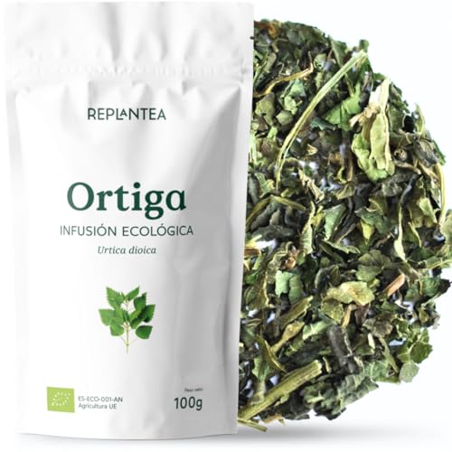 INFUSION DE ORTIGA Orgánica 100g (+50 Tazas) | TÉ HOJAS DE ORTIGA Premium Drenante, Depurativa y Detox REPLANTEA
