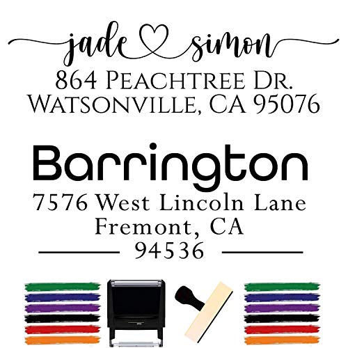 Custom Stamp - Return Address Stamp - Self Inking Name Stamp Custom Address Stamps Wedding Invitation Stamp 15+ Designs! (Red Ink) #TOP2