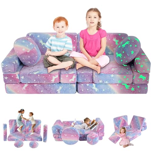 13-Piece Rainbow Kids Play Couch Set