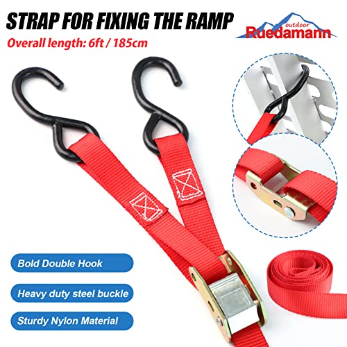 Ruedamann 7.5'L Loading Ramp With 750 Lbs Capacity, Foldable Aluminum Ramp For Atv/Motorcycles/Trucks (1 Piece, Silver) #TOP7