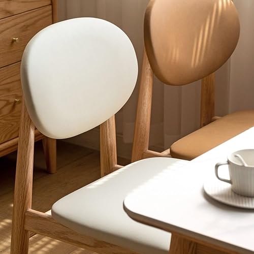 Miniatura 6 de Sillas de comedor, Silla auxiliar moderna de mediados de siglo con asiento tapizado y patas de madera, Sillas para comedor (marrón)