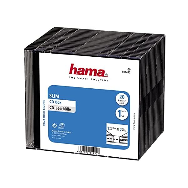 Hama CD-Leerhülle (20er-Pack, Slim, Höhe 5,2mm) schwarz